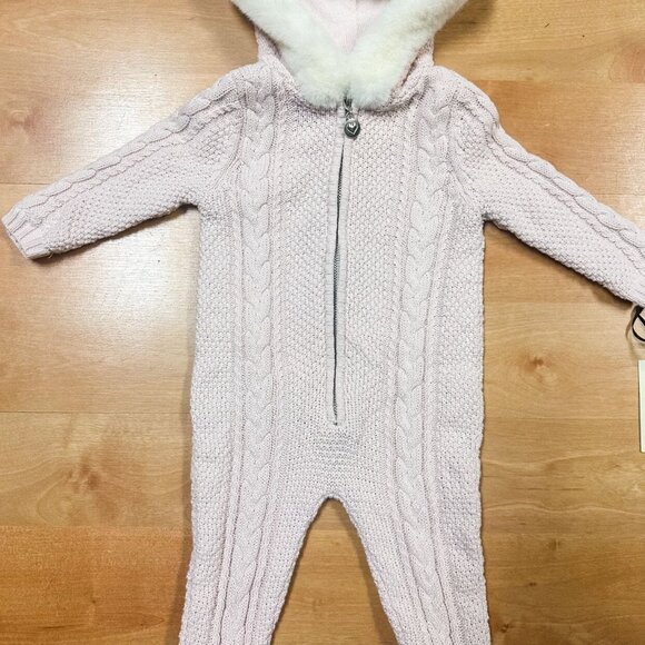 NWT Max Studio Baby Girls Pink Knitted Baby Bunting Size 3-6M - Picture 2 of 7